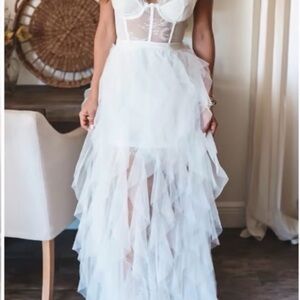 White Tulle Corset Dress